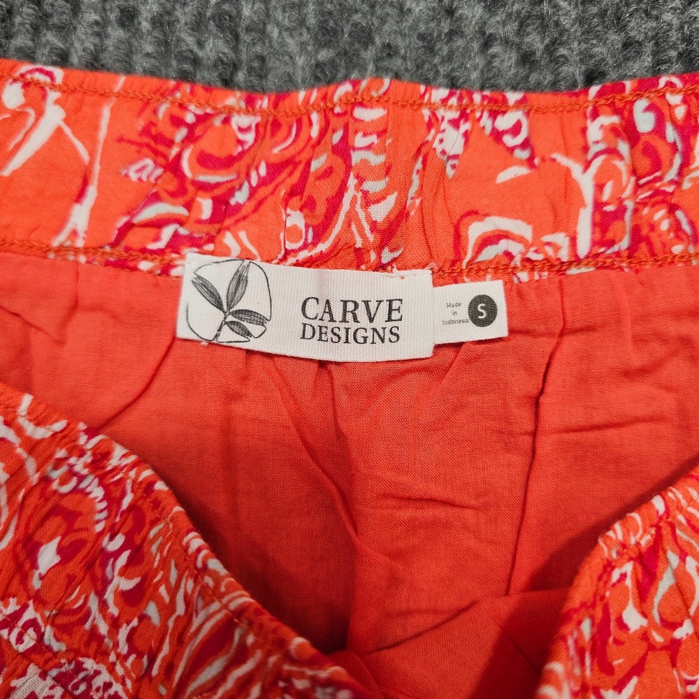 NWT Carve Designs Skirt Women Small Red Sienna Paisley Organic Cotton Mini - Picture 4 of 9